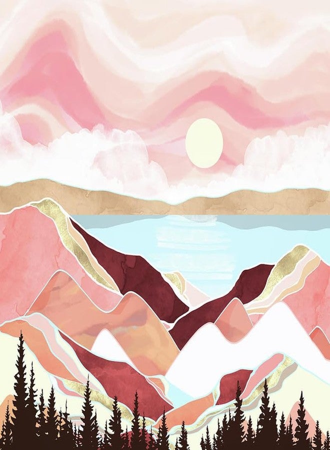 TREXEE Abstract Mountain Nature DIY Gift Canvas Painting Paint by Number for Kids and Adults Beginner (No Frame)(16x20inch) - Image 1